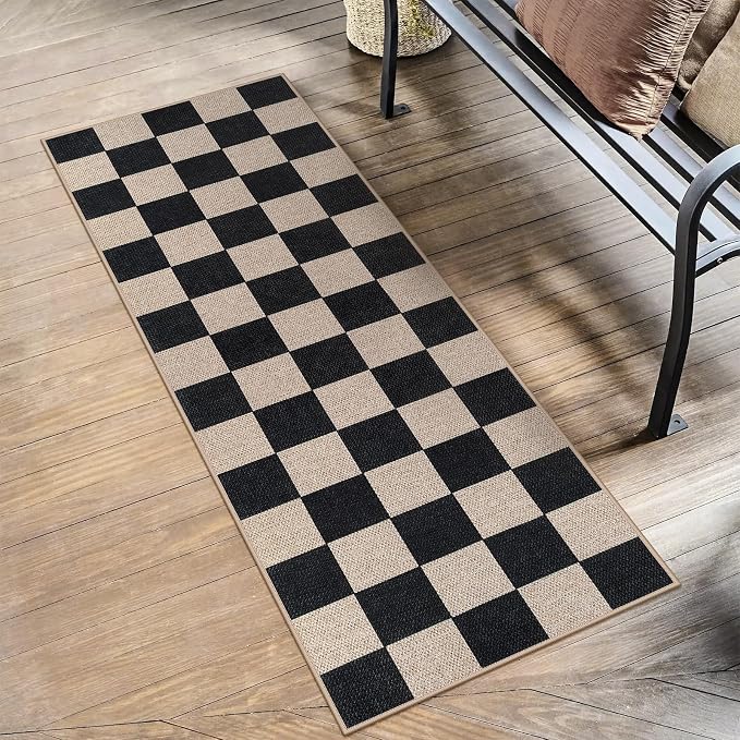 Lahome Colette Checkered Easy Jute Runner Rug, 2x6 Kitchen Runner Rug Non Slip - Image 7