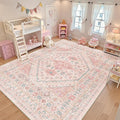 zesthome 9x12 Area Rugs for Girls Bedroom, Low Pile Machine Washable Rugs by Zesthome