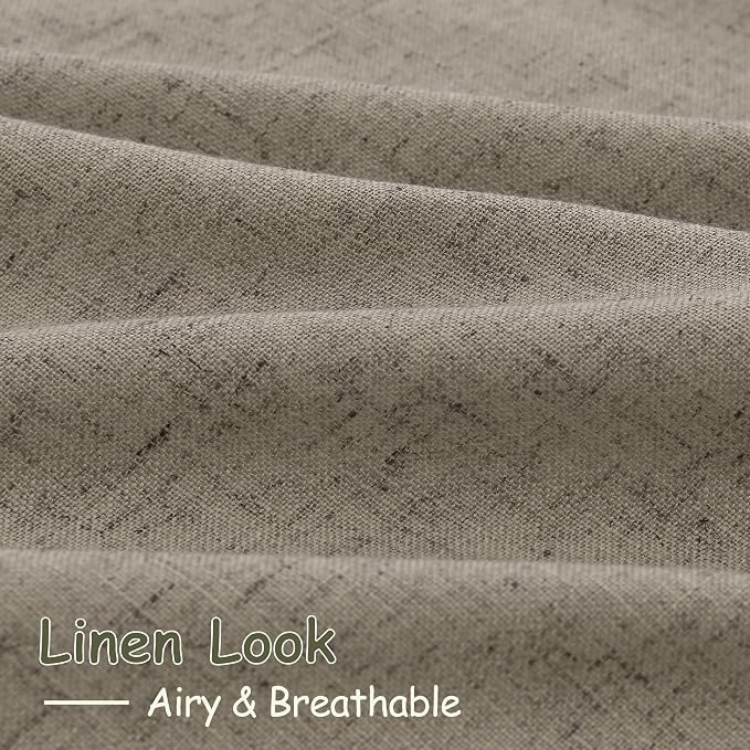 Mocha Linen Curtains 90 Inch Length 2 Panels Set - Image 5