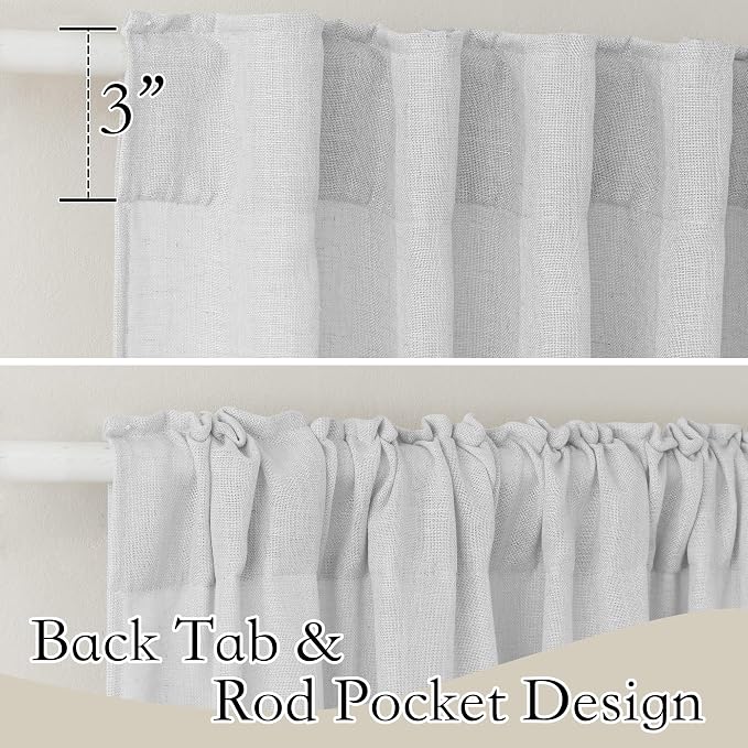 RYB HOME Sheer Curtains for Kitchen - Image 3