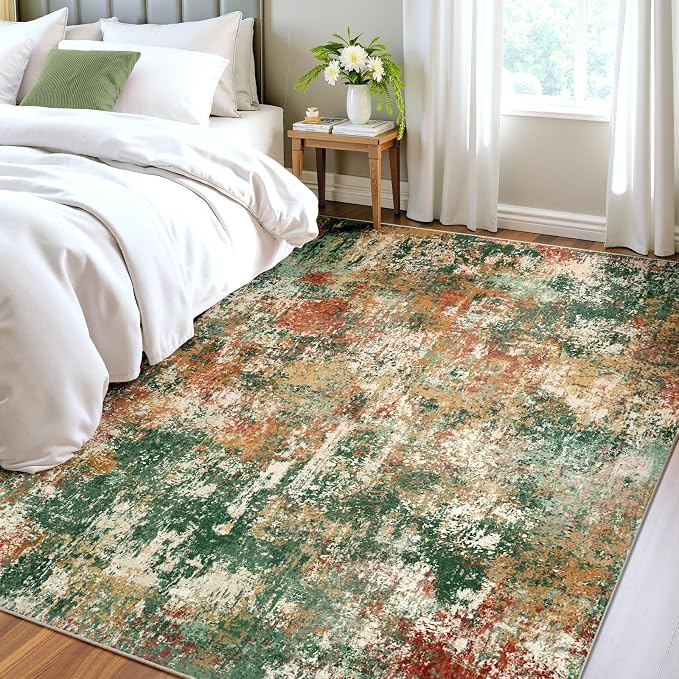 Washable Area Rugs 6'x8' Non-Slip Modern Abstract Soft - Image 3
