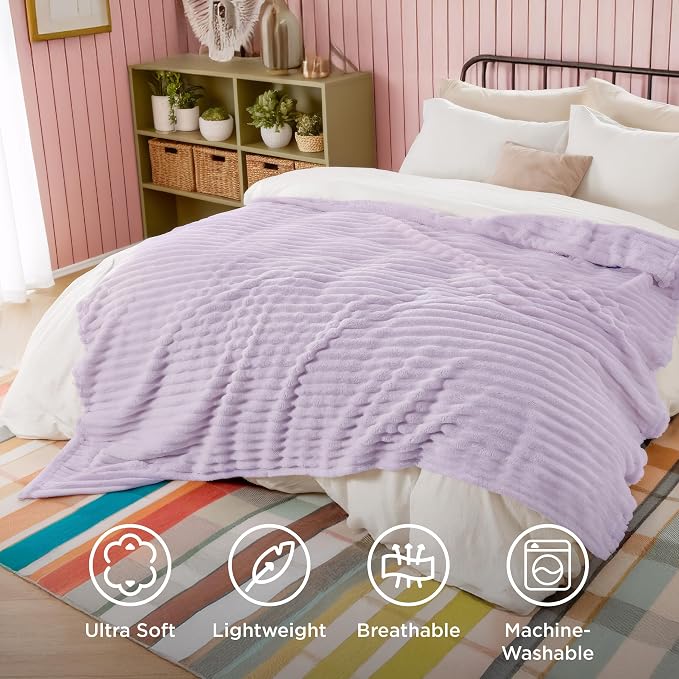 Bedsure GentleSoft Lavender Fog California King Size Blanket - Image 5