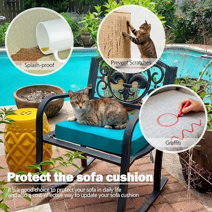 Sqodok Outdoor Cushion Covers 21x19 inch, Wicker Chair - Image 6