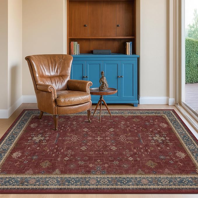 Turkish 4x6 Rug for Living Room Small by HazoHaus