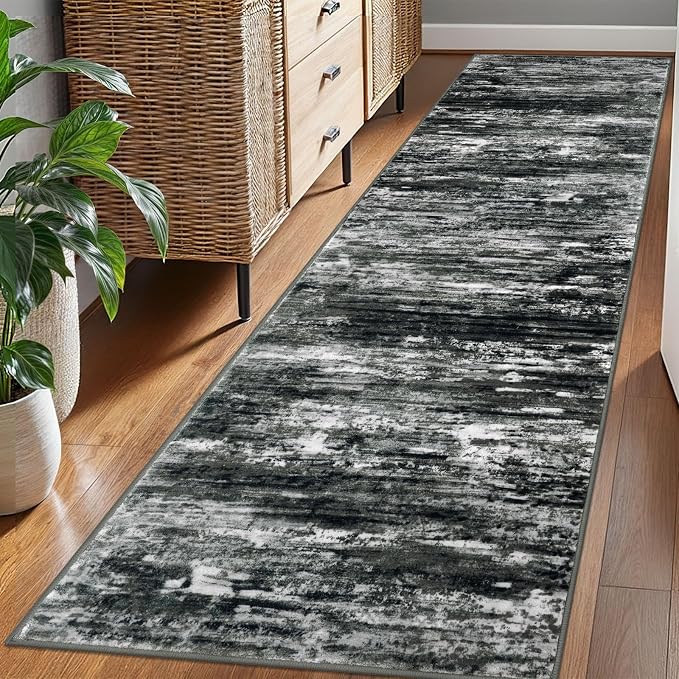 KOZYFLY Modern Abstract Hallway Runner Rug, 2.6x8 Washable Rug Runner Non-Slip - Image 7