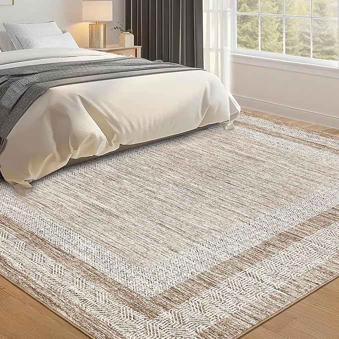 GarveeHome Modern Geometric Area Rug 4x6 Distressed Bordered Washable Non Slip - Image 8