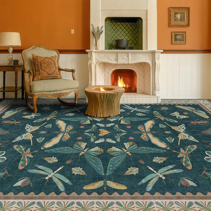 Vintage Teal Area Rugs for Living Room 6x8 - Image 6
