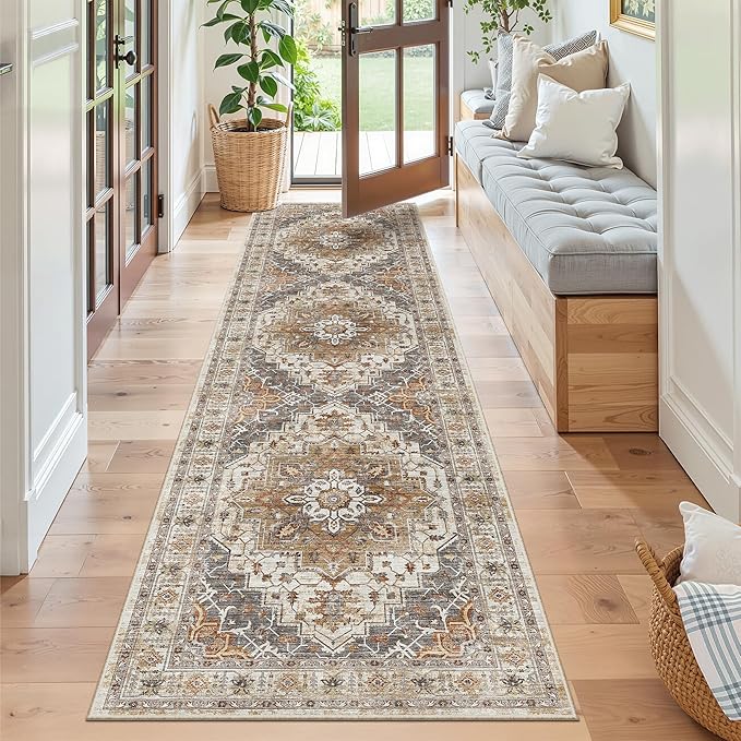 Madane Runner Rug 2x8, Washable Hallway Runner Rugs, Non-Slip Low-Pile Soft - Image 4