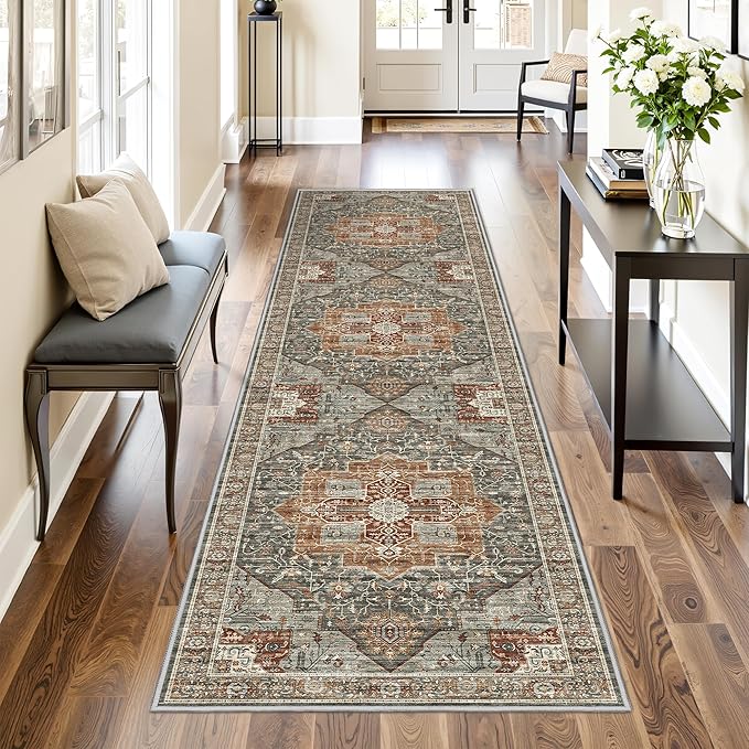 Kitchen Runner Rug Non Slip Washable 2.5x8, Soft Low Pile Entryway Rug Runners - Image 3