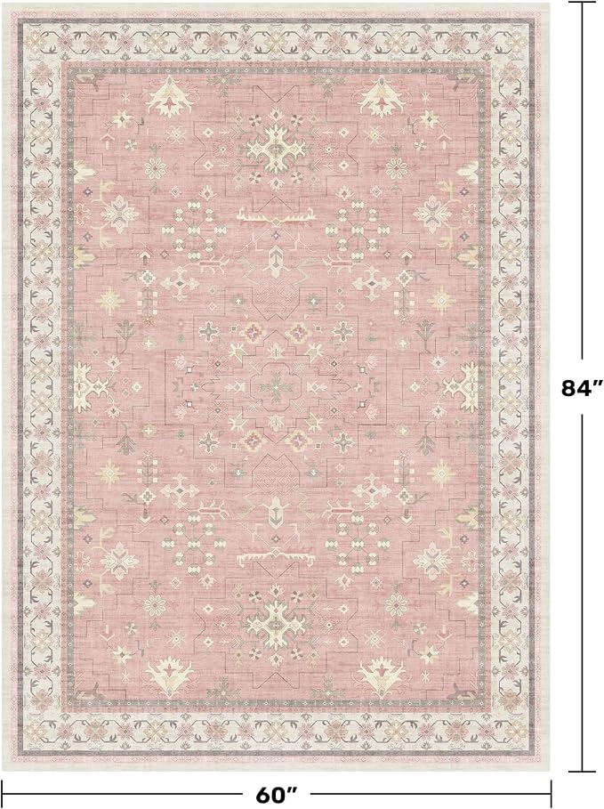 Blush Pink Girls Rugs for Bedroom - Image 2