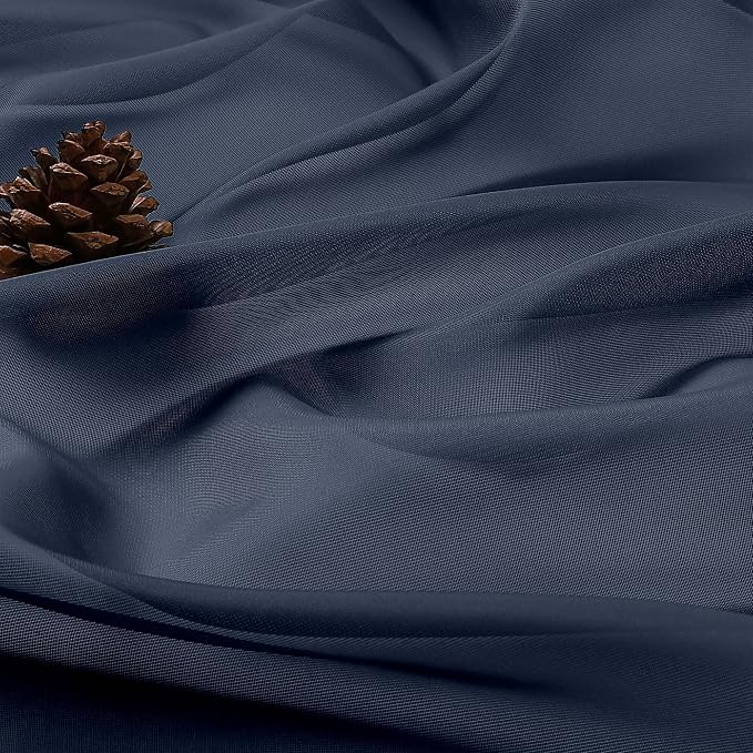 OWENIE Navy Blue Sheer Curtains 120 Inches Long 2 Panels Set, Airy Lightweight - Image 7