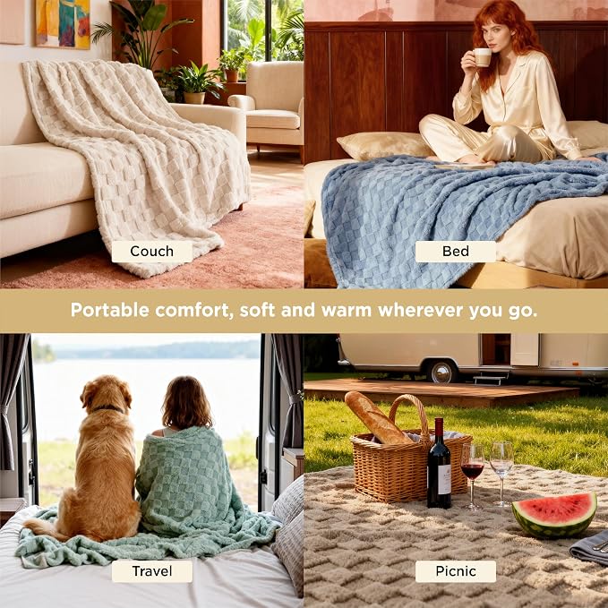 Bedsure GentleSoft Sage Green Throw Blanket - Image 5