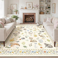 Cat 8x10 Area Rugs for Living Room, Machine Washable Animal Floral Vintage Rug by Soalmost