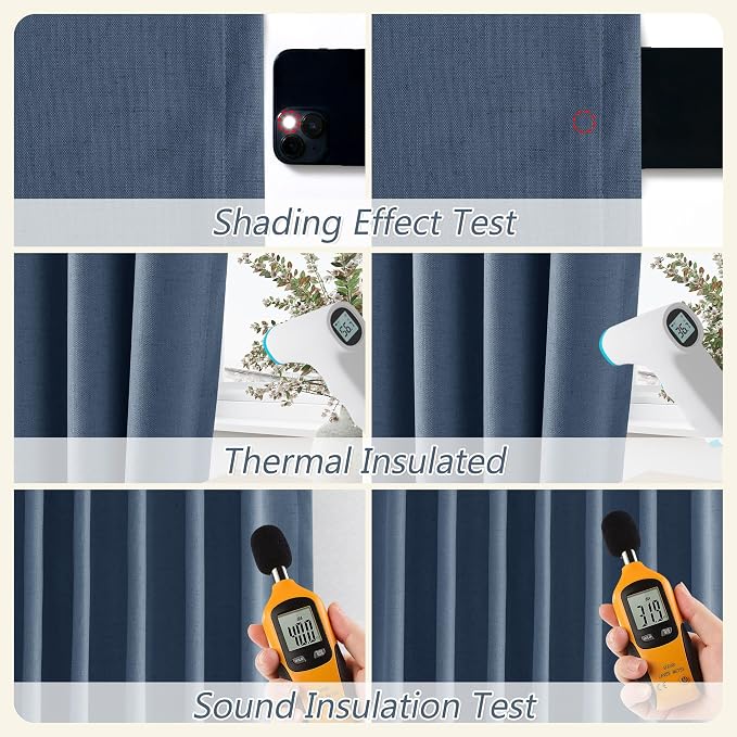 Guken 100% Blackout Curtains 108 Inch Length 2 Panels Set - Image 5