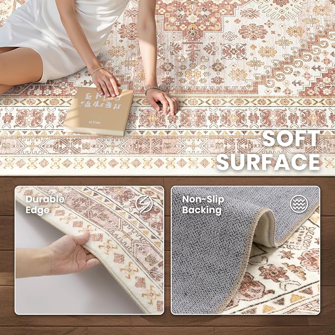 9x12 Area Rugs for Living Room, Large Washable Rug, Dining Room, Low Pile - Image 6