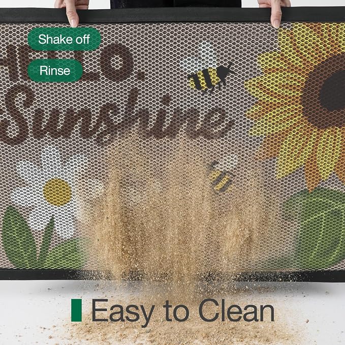 LUMI Outside Welcome Door Mat 24x36, Non-Slip Durable Rubber Easy Clean | - Image 6