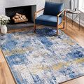 Washable Area Rugs 4'x5' Non-Slip Modern Abstract Soft by RELEANY