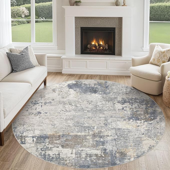 UERMEI 6ft Round Area Rug Living Room Rugs by UERMEI