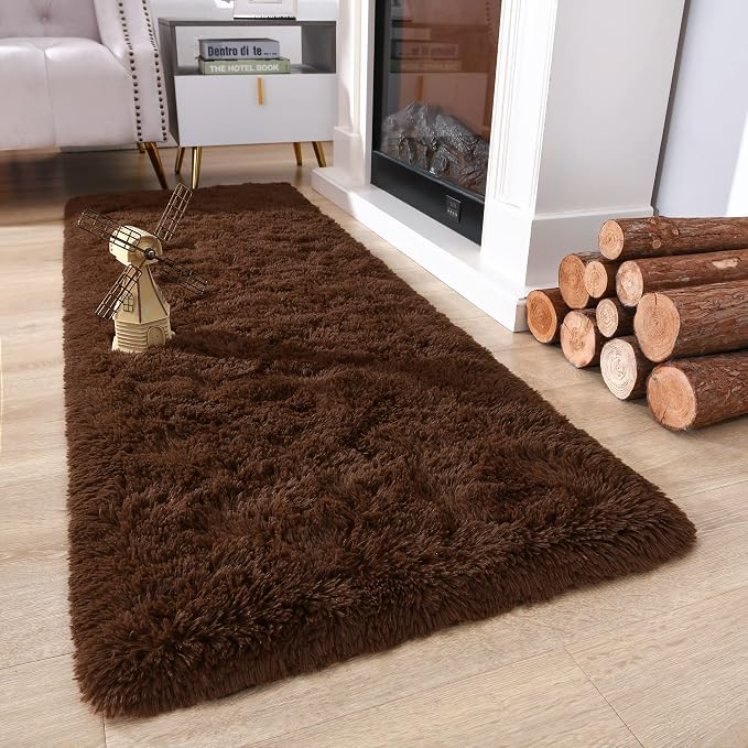 Chicrug Soft Runner Rug for Bedroom Living Room Plush Fluffy Rug 2x6 Feet - Image 3