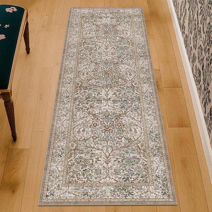 2x8 Moss Green Washable Bathroom Runner Rug - Image 6