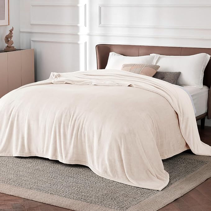 Bedsure GentleSoft Fleece Bed Blankets Full Size Cream - Image 6