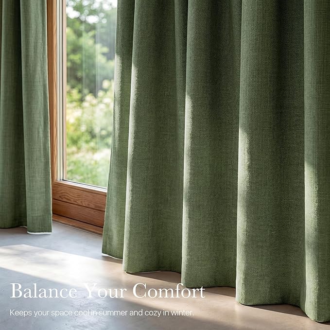 NICETOWN 100% Absolutely Blackout Linen Curtains - Image 6
