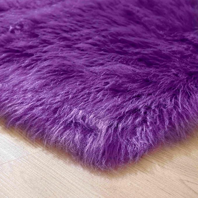 Goolela Purple Area Rug 8x10 Fluffy Fuzzy Furry Carpet - Image 7