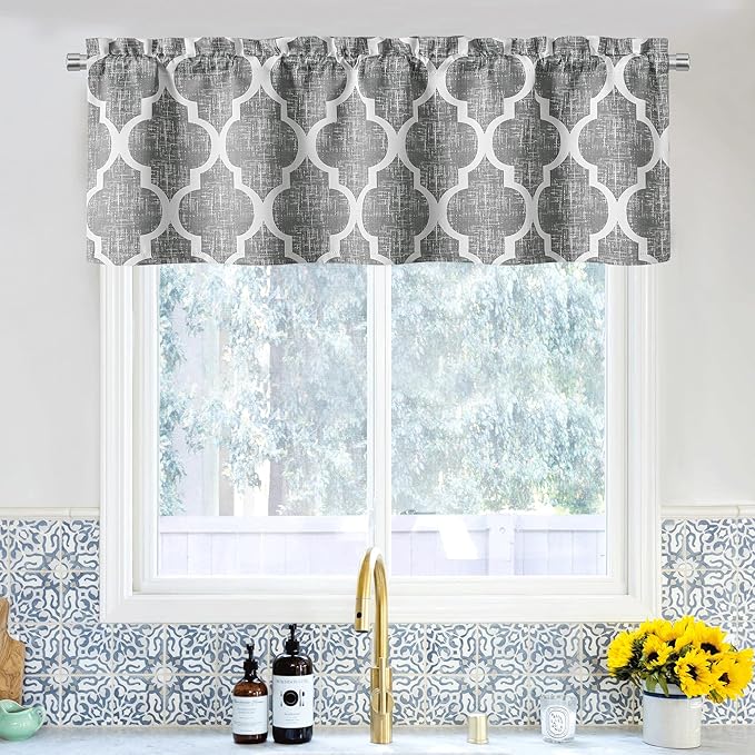 Beauoop Lattice Blackout Window Valance Curtain Panels Thermal Insulated Noise by Beauoop