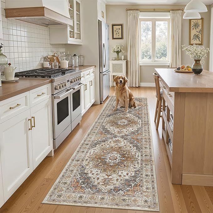 Madane Runner Rug 2x8, Washable Hallway Runner Rugs, Non-Slip Low-Pile Soft - Image 3