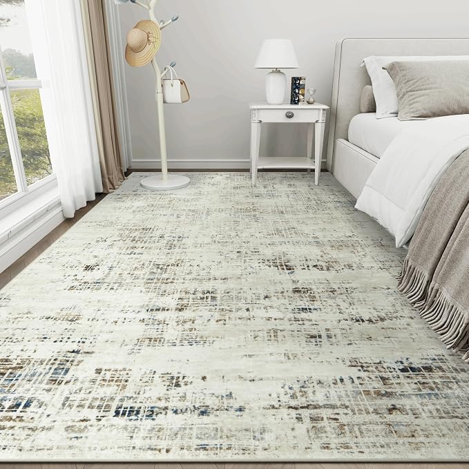 8x10 Area Rugs for Living Room Washable Rug: Anti-Skid Abstract Modern Living - Image 9