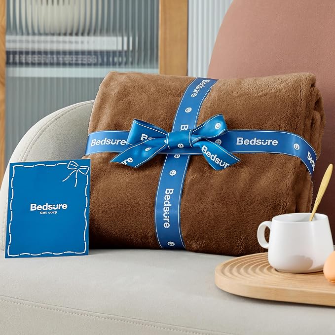 Bedsure GentleSoft Orange Fleece Blankets King Size - Image 7