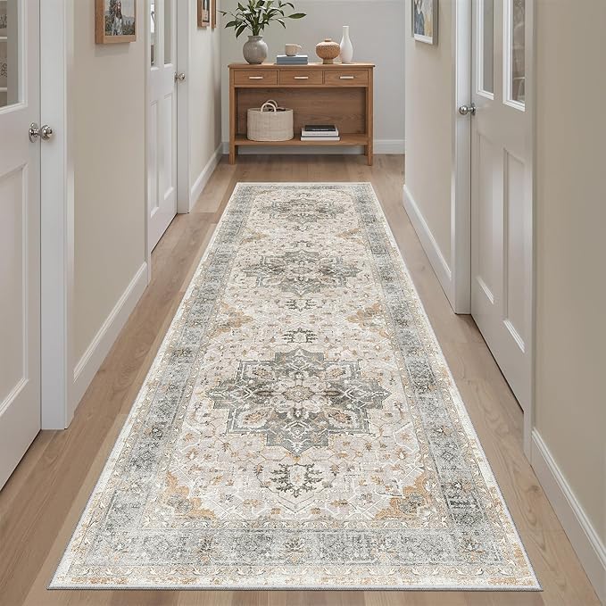 Madane Runner Rug 2'6''x8' Kitchen Runner, Hallway Runner Printed Vintage Rug - Image 2