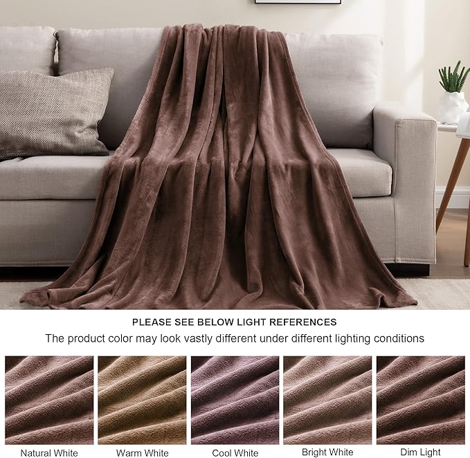 BEDELITE Fleece Blanket Brown Throw Blankets - Image 5