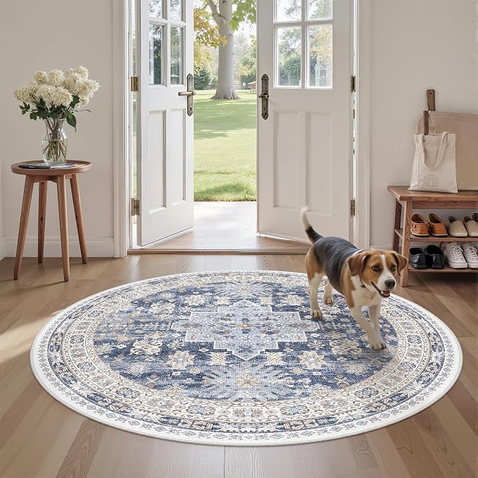 zesthome Washable Round Rug - 5ft Ultra-Thin Circle Area Rugs - Image 3