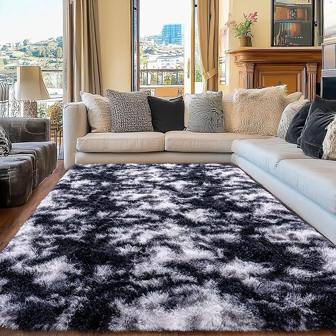 Black and White Rug for Bedroom, 4x6 Area Rug for Kids Room, Bedside Indoor - Image 8