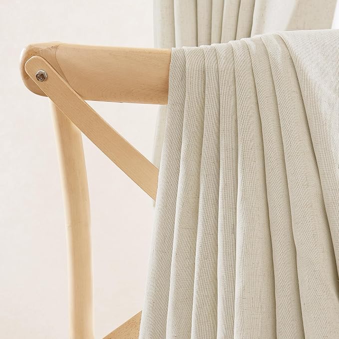 NICETOWN Natural Thick Linen Full Blackout Curtains - Image 8