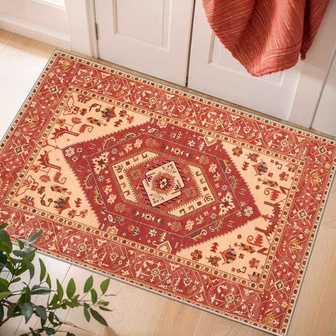 SERISSA Boho Rugs for Entryway, 2x3 Washable Non-Slip Entryway Rug Small Area by SERISSAHomeDecorCollection