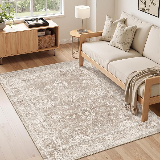 Madane 3x5 Area Rugs for Entryway, Washable Vintage Low Pile Non-Slip Throw - Image 2
