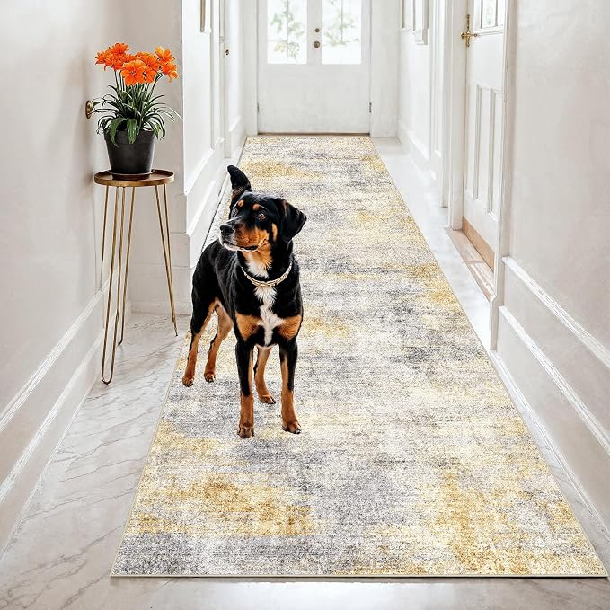 2x8 Washable Kitchen Runner Rug: Modern Abstract Runners - Image 2