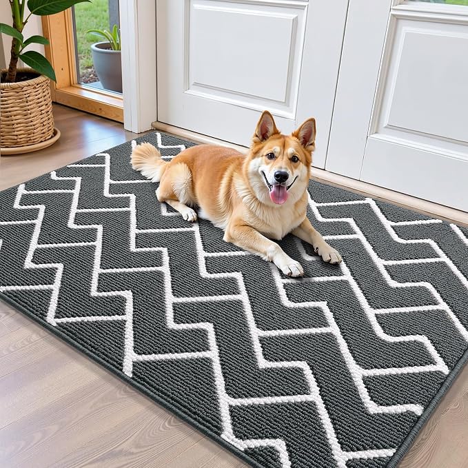 OLANLY Front Door Mat, Non-Slip Rubber Backing, Dirt Resistant and Absorbent by OLANLY