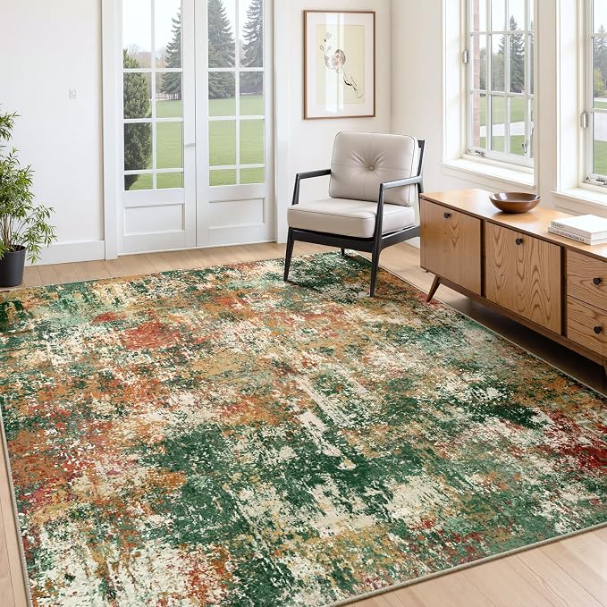 Washable Area Rugs 6'x8' Non-Slip Modern Abstract Soft - Image 9
