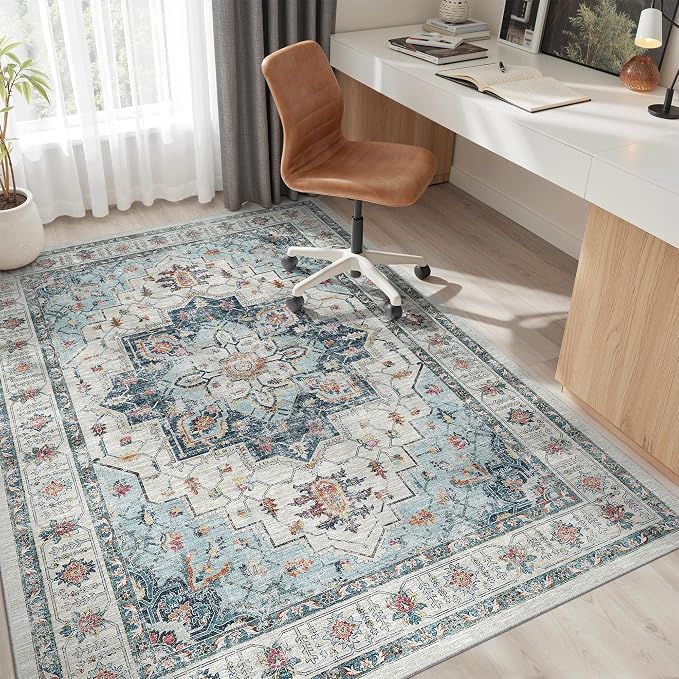 Madane 6x9 Area Rugs for Living Room, Stain Resistant Washable Rugs, Non-Slip - Image 4
