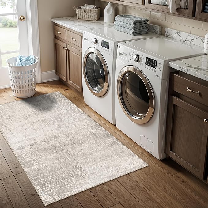 Washable 2x4 Entryway Area Rugs: Abstract Water Resistant Kitchen Sink Rug - Image 5