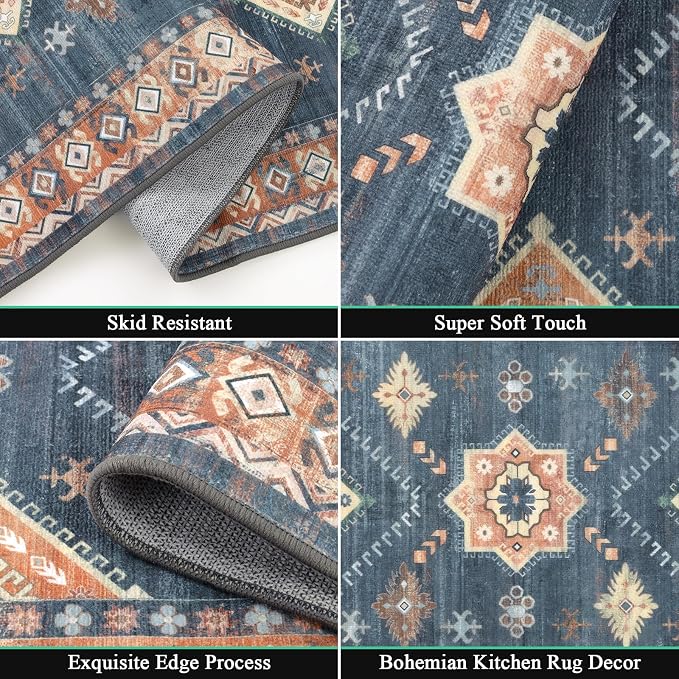 HEBE Boho Kitchen Rug Sets 3 Piece - Image 3