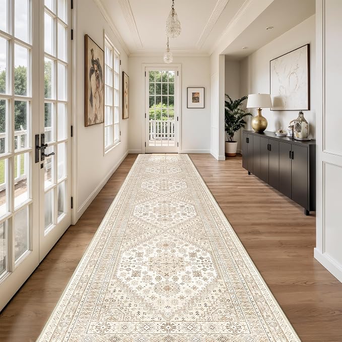 Washable Runner Rug 2.5x14, Non-Slip Long Kitchen Mats by Restydon