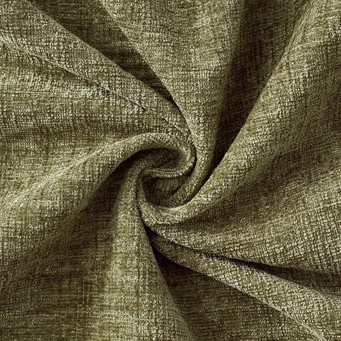 MIULEE Pack of 2 Couch Throw Pillow Covers 18x18 Inch Soft Olive Green Chenille - Image 2