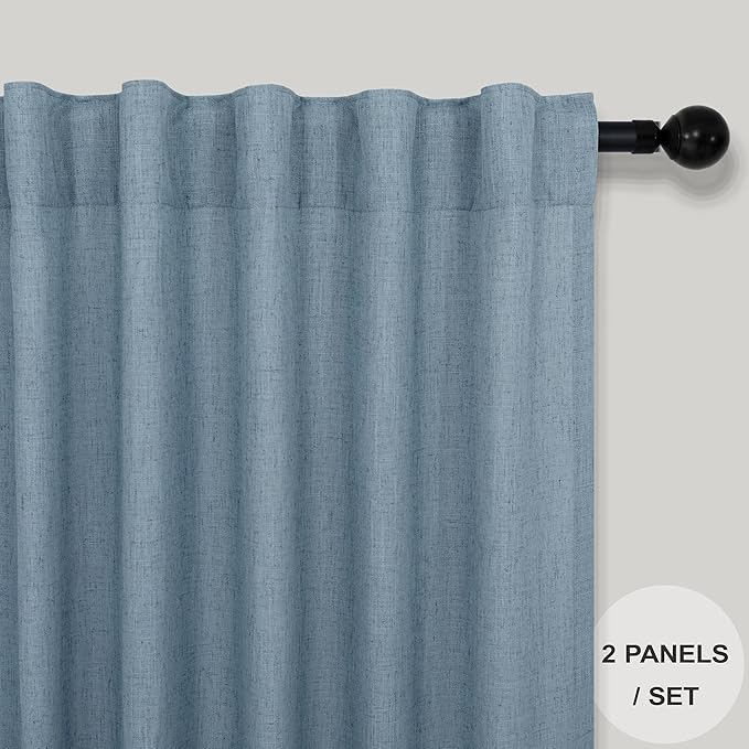 Light Blue Curtains 72 Inch Length - Image 2