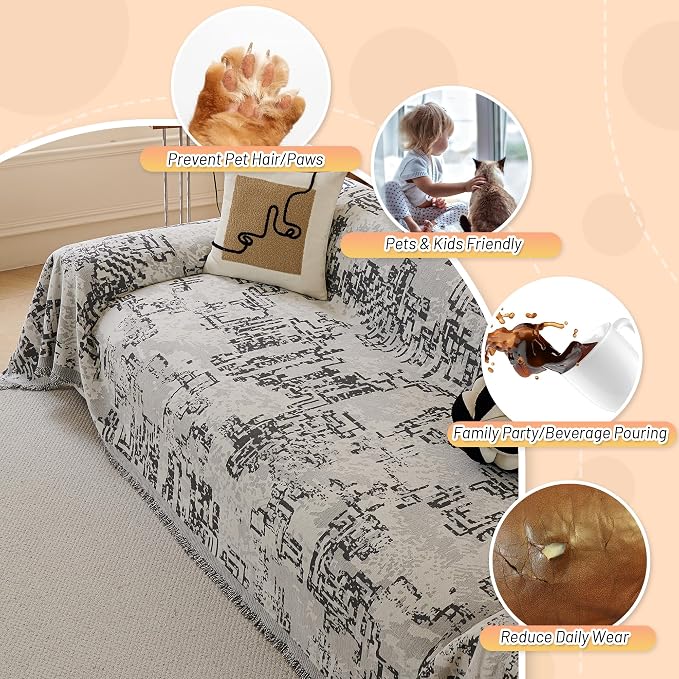 MYSKY HOME Boho Couch Cover Sofa Covers, Couch Covers - Image 4