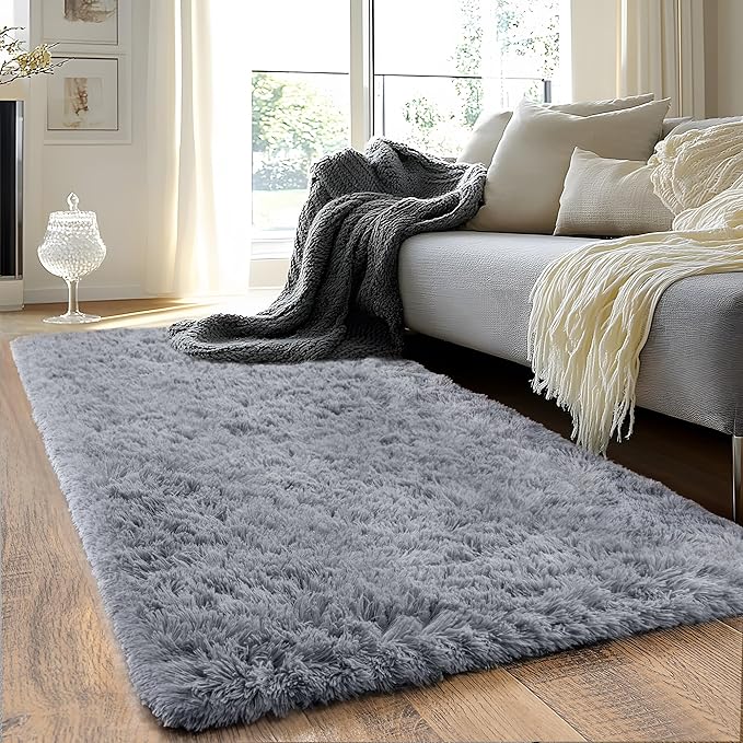 Runner Rugs for Bedroom 2x6 Rug Runners for Hallways Non Slip Soft Shag Bedside by Quntue
