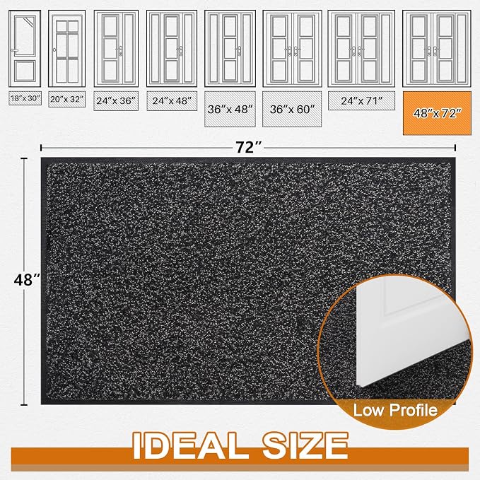 Mibao Front Door Mat, Dirt Trapper Welcome Mat - Image 2
